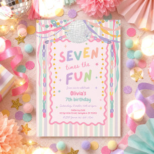 Convites Sete Vezes o Fun Menina Caprichosa 7º Aniversário