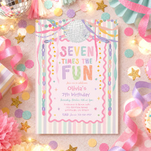 Convites Sete Vezes o Fun Menina Caprichosa Aniversário de