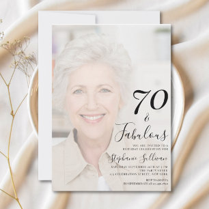 Convites Setenta e Fabuloso Foto Aniversário de 70 anos