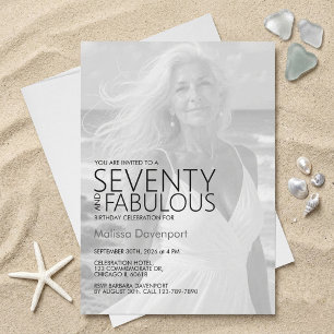 Convites Setenta e Fabuloso Foto Aniversário de 70 anos