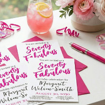 Setenta e Fabuloso Roteiro de Aniversário Rosa