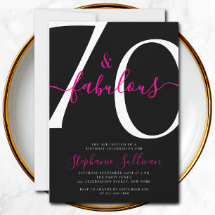 Convites Setenta e Fabuloso Script Aniversário de 70 anos P