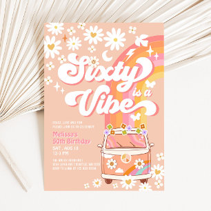Convites Setenta é um Vibe Aniversário Rosa Brilhante 70º G