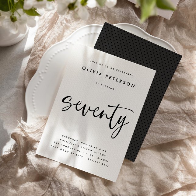 Convites Setenta tipografia moderna de Festas de aniversári (Criador carregado)