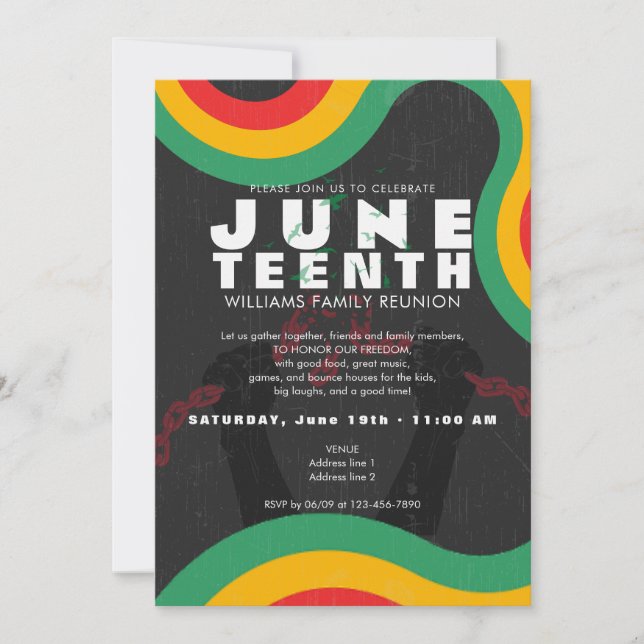 Convites Sétima História Negra 1865 Celebração da Liberdade (Frente)