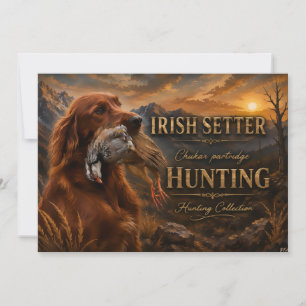 Convites Setter Irlandês com Perdiz Chucar ,Arte
