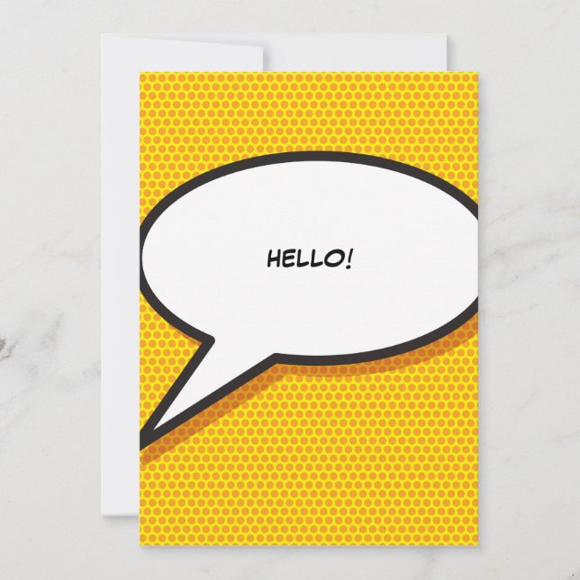 Convites Seu balão de fala de mensagem divertido retrô livr (Frente)