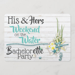 Convites Seu & dela fim de semana na água Bachelorette