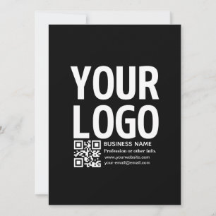 Convites Seu logotipo c/ código QR editável e texto