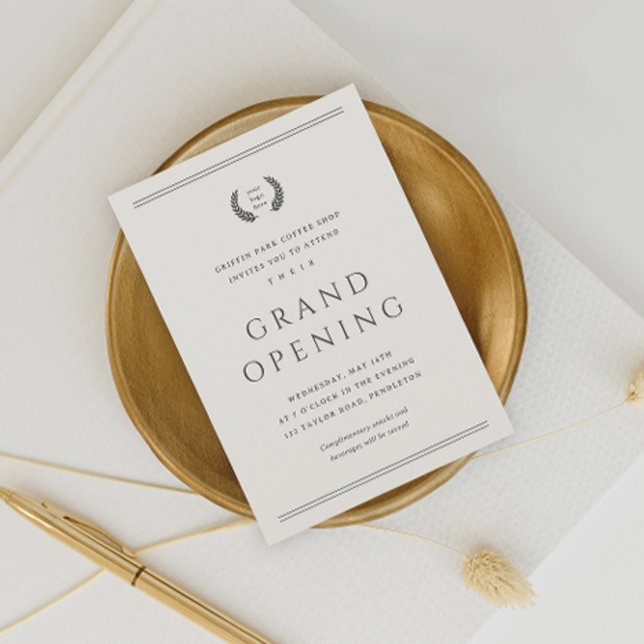 Convites Seu logotipo clássico aqui Grande abertura comerci (Criador carregado)