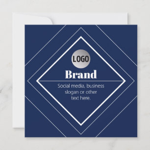 Convites Seu Logotipo e Design Moderno Personalizável Azu