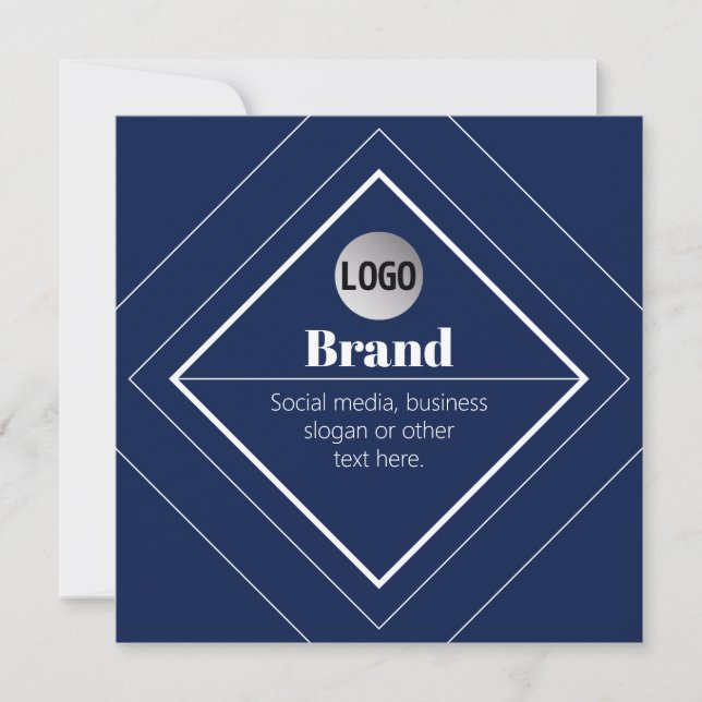 Convites Seu Logotipo e Design Moderno Personalizável | Azu (Frente)