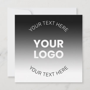 Convites Seu Logotipo Gradiente Preto e Branco Editável M