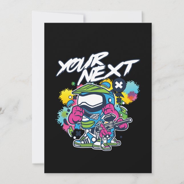 Convites Seu próximo marcador de jogo de paintball G (Frente)