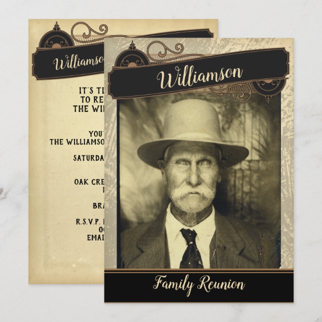 Convites Seu recolhimento da reunião de família da foto do (Frente/Verso)