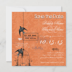 Convites Seu Save the Date de Casamento com Foto em Gaiola 