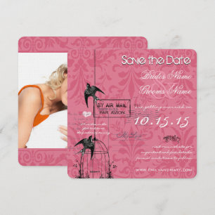 Convites Seu Save the Date de Fotografia de Gaiola de Pássa