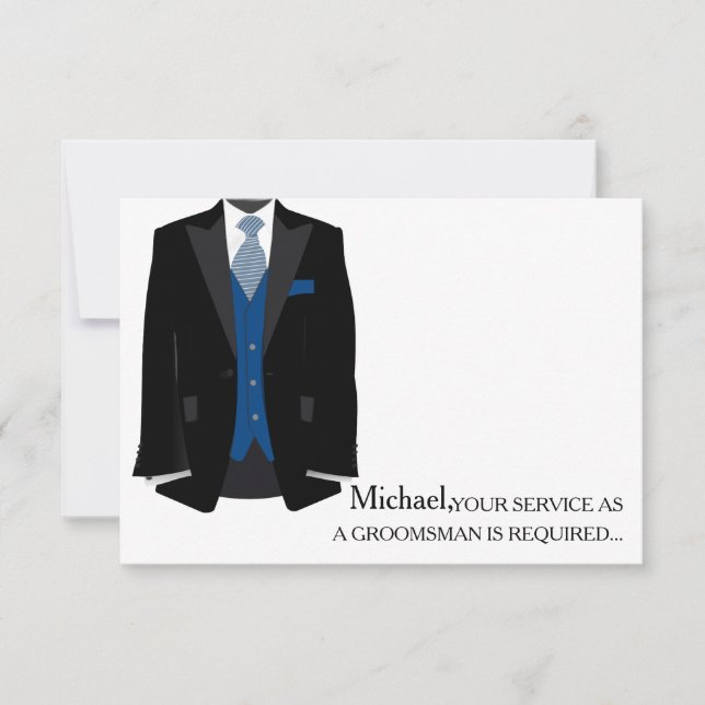 Convites Seu Serviço Como Padrinho de casamento Necessário  (Frente)