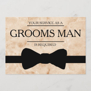 Convites Seu serviço é solicitado como Bestman Marble de vo