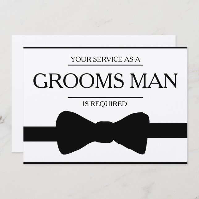 Convites Seu serviço é solicitado como melhor Padrinho de c (Frente/Verso)