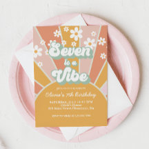 Seven is a Vibe Retro Sunshine margarida boho flor