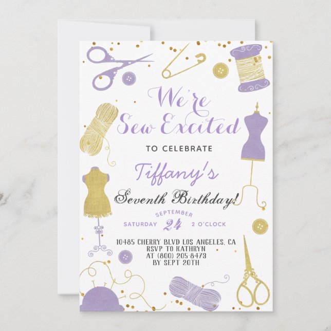 Convites Sew Excitou Parto de Costura (Frente)