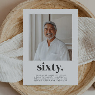 Convites Sexagésimo Aniversário Homem Foto Quadrada