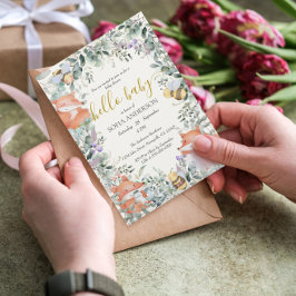 Convites Sexo Animais Florestais Neutros Boho Chá de fralda