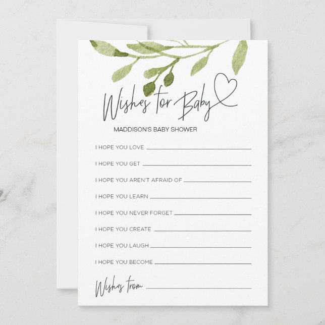 Convites Sexo Chá de fraldas Neutro Desejo De Bebê (Frente)