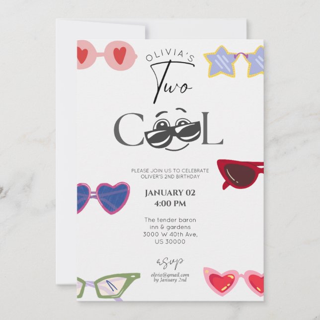 Convites Sexo neutro no segundo aniversário (Frente)