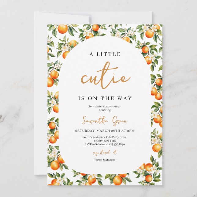 Convites Sexo Neutro Pequeno Chá de fraldas (Frente)