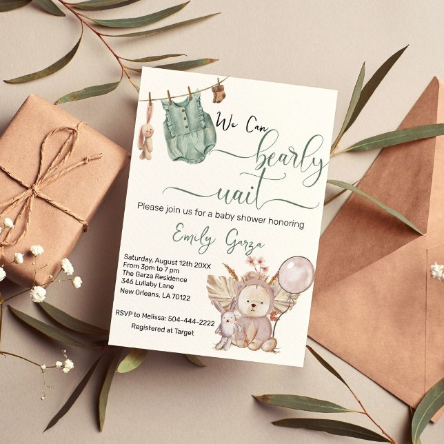 Convites Sexo neutro Podemos adiar o Chá de fraldas de espe (Criador carregado)