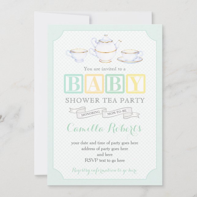 Convites Sexo - Núcleo do Chá de fraldas Vintage (Frente)