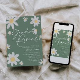 Convites Sexo Reveal Daisy Sage Green