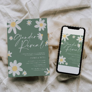Convites Sexo Reveal Daisy Sage Green