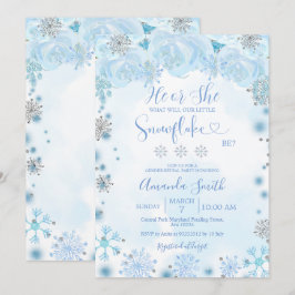 Convites Sexo Revela Flocos de Neve Azul De Inverno