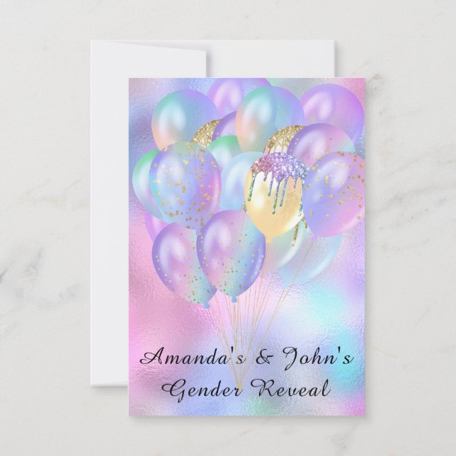 Convites Sexo Revelação Chá de fraldas Garota Rosa Azul (Verso)