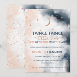 Convites Sexo Revelar Convite, Rosa Esbranquiçada e Azul Ma