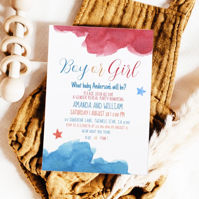 Convites Sexo Revelar Partido Rosa e Azul (Criador carregado)