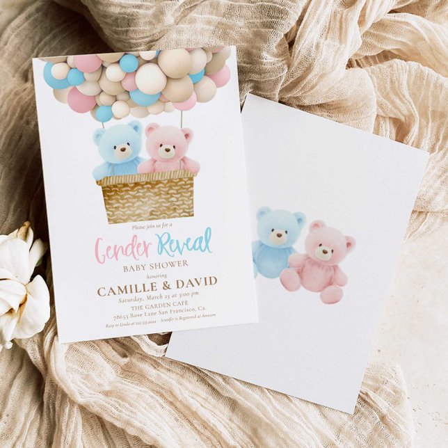 Convites Sexo Revelar Urso Quente Balão de Ar (Criador carregado)