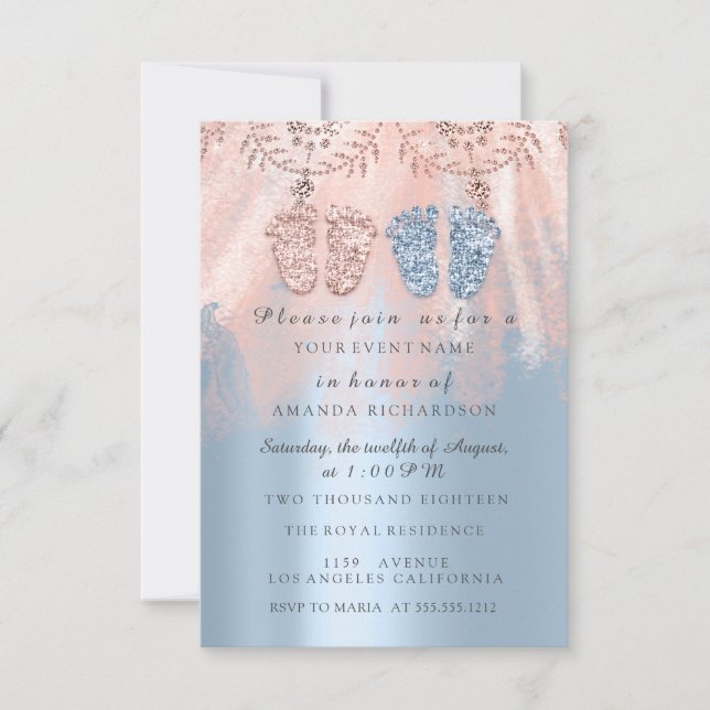 Convites Sexo Revival Feet Silver Girl Boy Royal Gêmeas 1 (Frente)