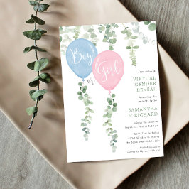 Convites Sexo virtual revela balão moderno de eucalipto