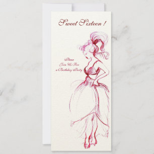 Convites SEXTA FESTA DOCE, creme rosa vermelho