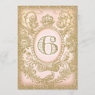 Convites Sexto aniversário uma vez no tempo Princesa