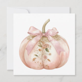 Convites Shabby Chic Rosa Floral Abóbora Coquette Outono
