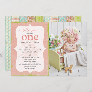 Convites Shabby Cottage Rosa Rosa Bebê Rosa Rosa Rosa Foto 