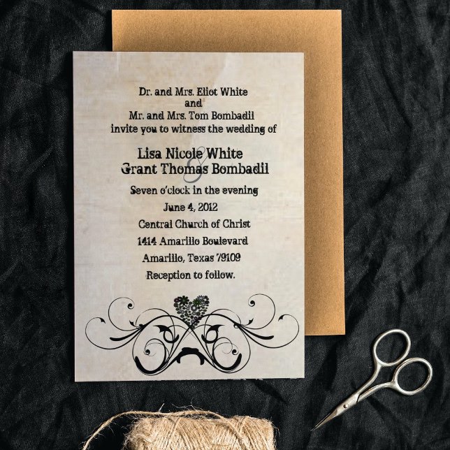Convites Shabby Rustic Wedation Invitation (Criador carregado)
