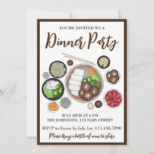 Convites Shabu-Shabu, Comida do partido japonês Hotpot