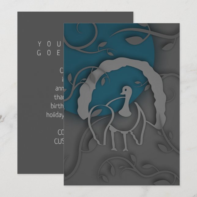 Convites Shadow Turkey Noir pela Lua (Frente/Verso)