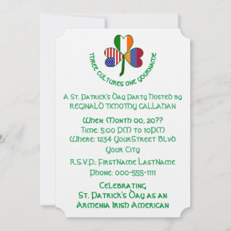 Convites Shamrock Armenia Ireland USA Flags
